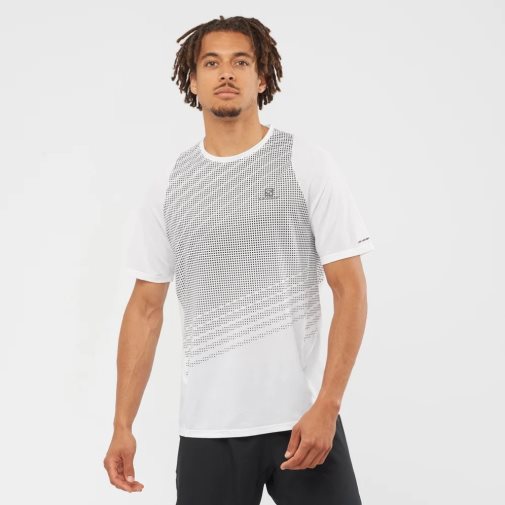 Camiseta Salomon Sense Aero Curta Sleeve Masculino Branco Pretas | PT G67548